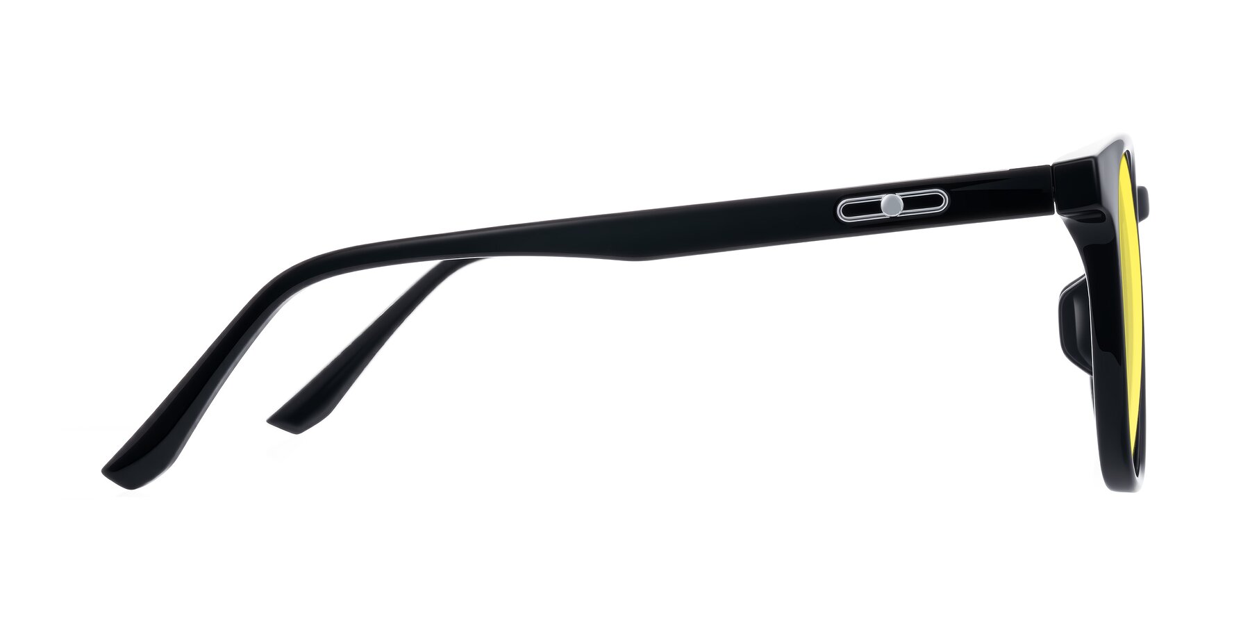 Side of Ruhling in Black with Medium Yellow Tinted Lenses