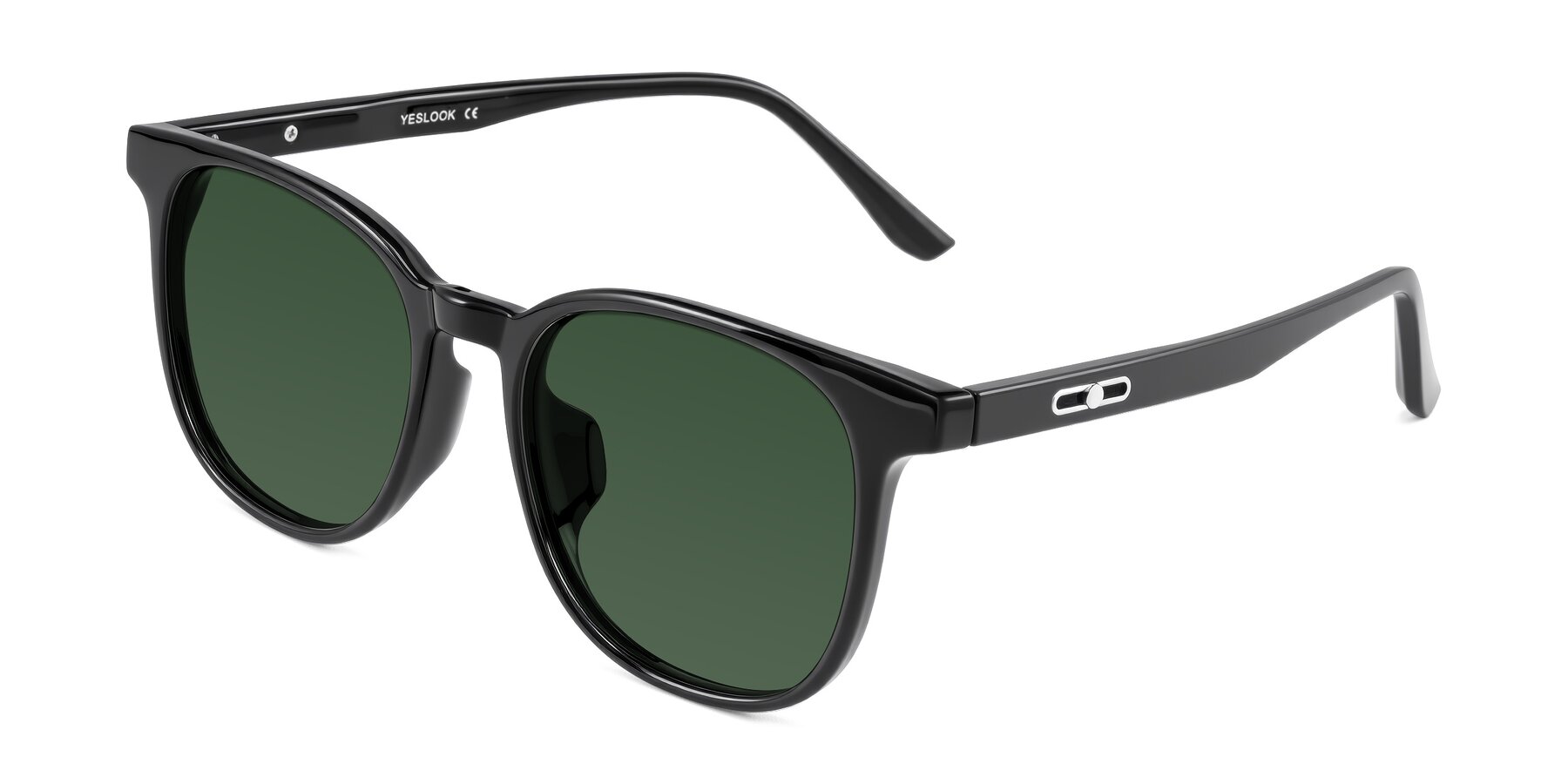 Angle of Ruhling in Black with Green Tinted Lenses
