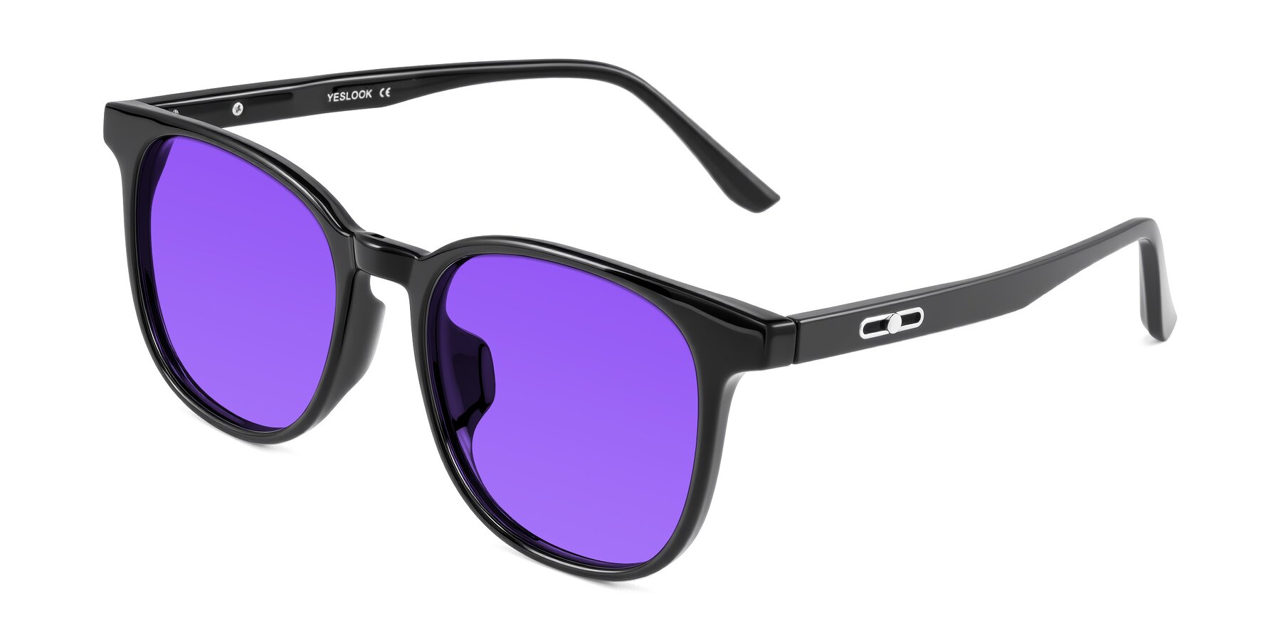 Angle of Ruhling in Black with Purple Tinted Lenses