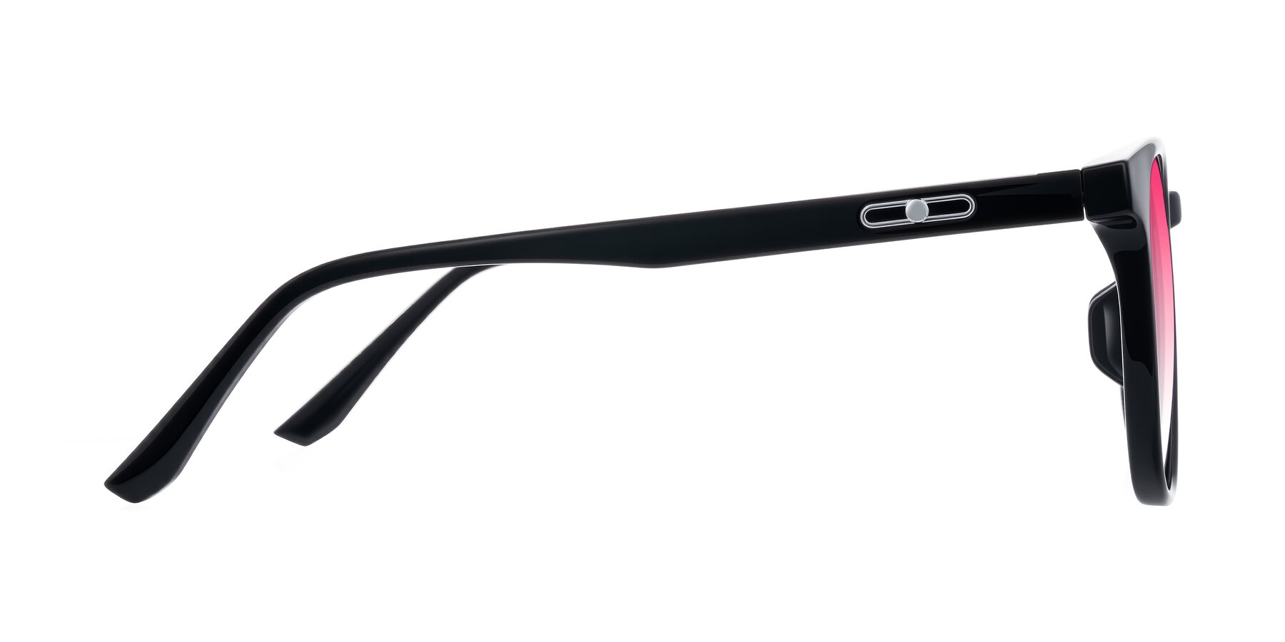 Side of Ruhling in Black with Pink Gradient Lenses