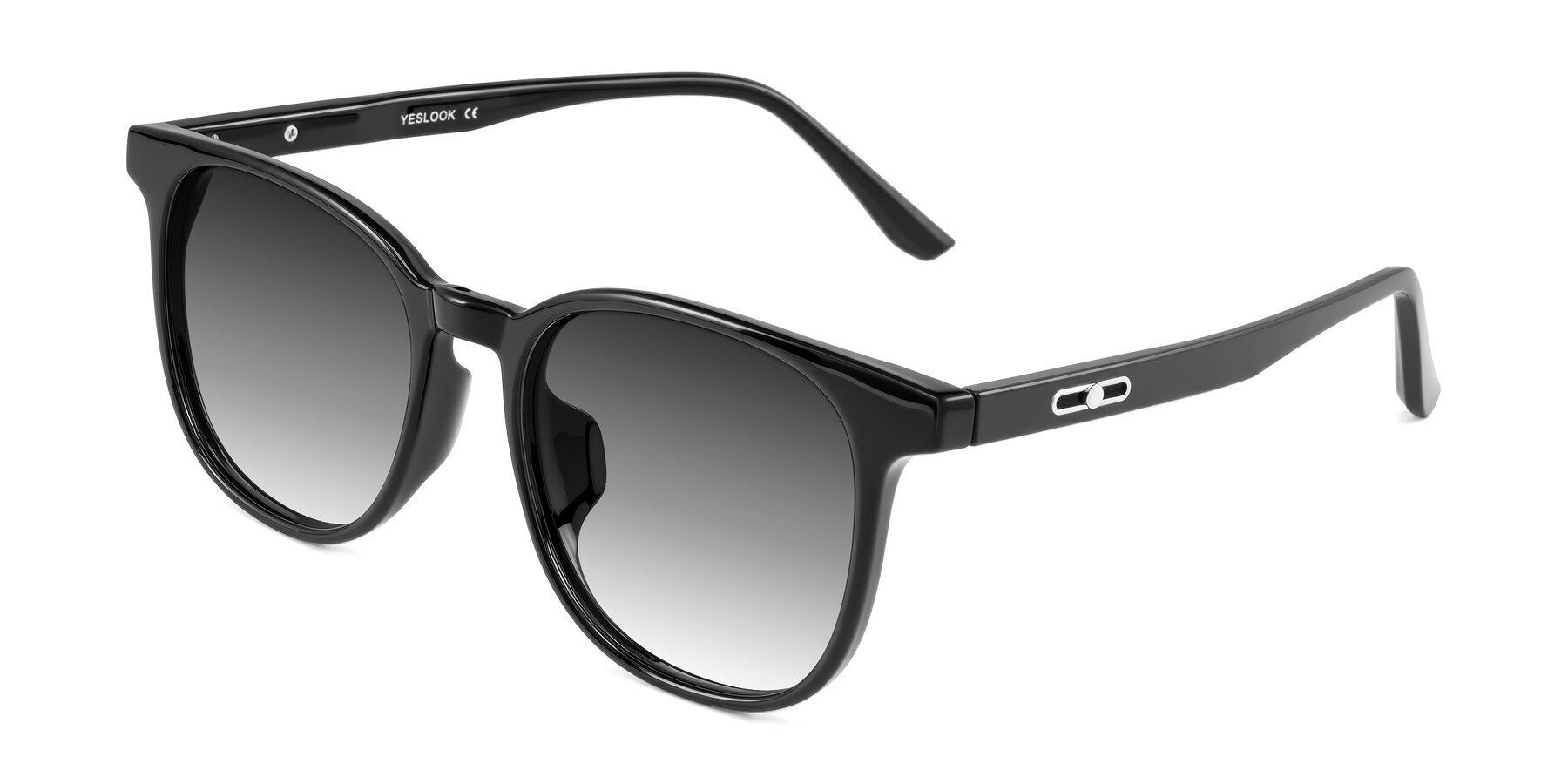 Angle of Ruhling in Black with Gray Gradient Lenses