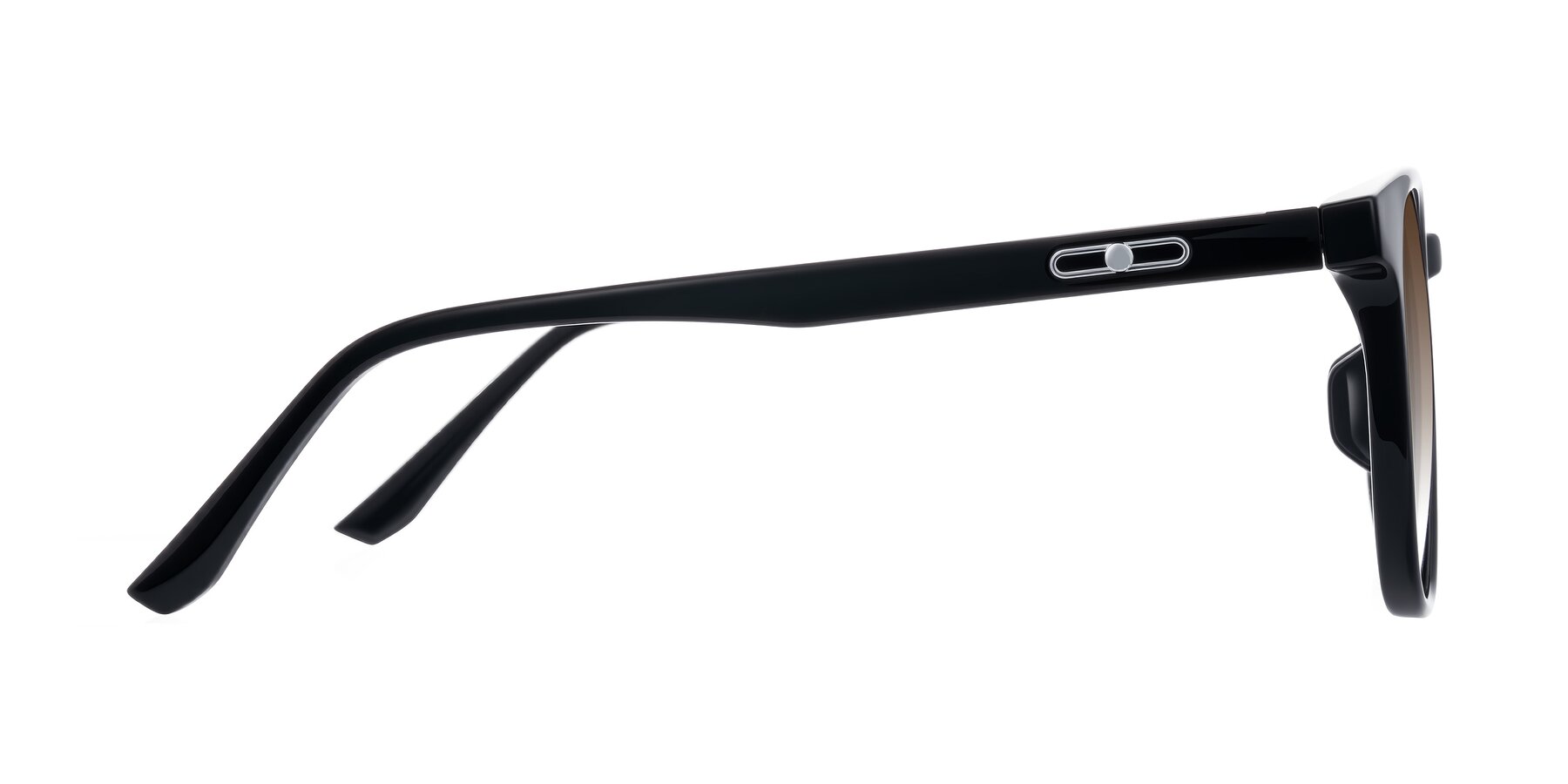 Side of Ruhling in Black with Brown Gradient Lenses