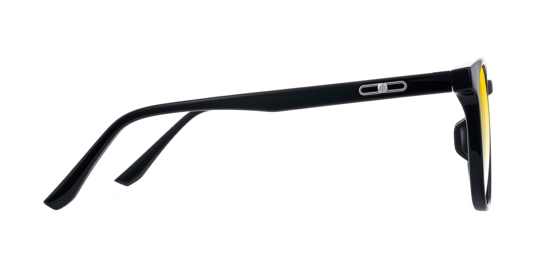 Side of Ruhling in Black with Yellow Gradient Lenses