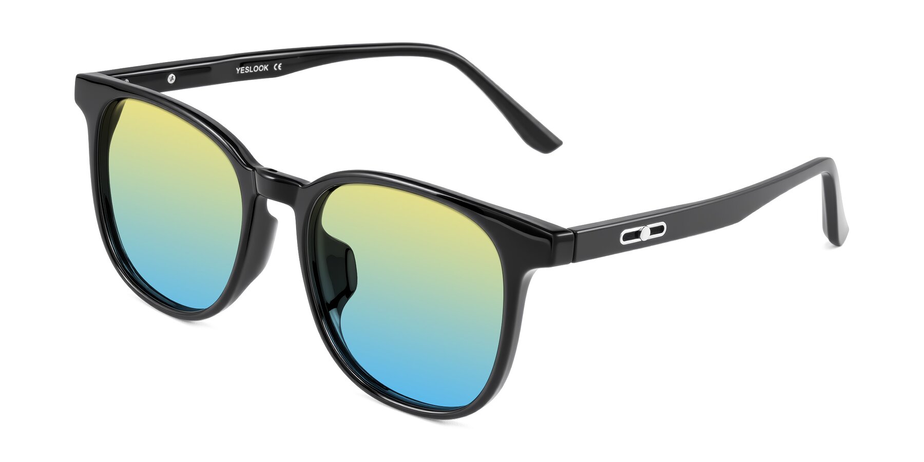 Angle of Ruhling in Black with Yellow / Blue Gradient Lenses