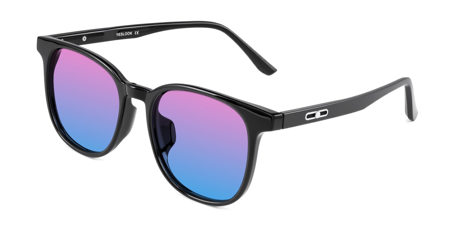 Angle of Ruhling in Black with Pink / Blue Gradient Lenses