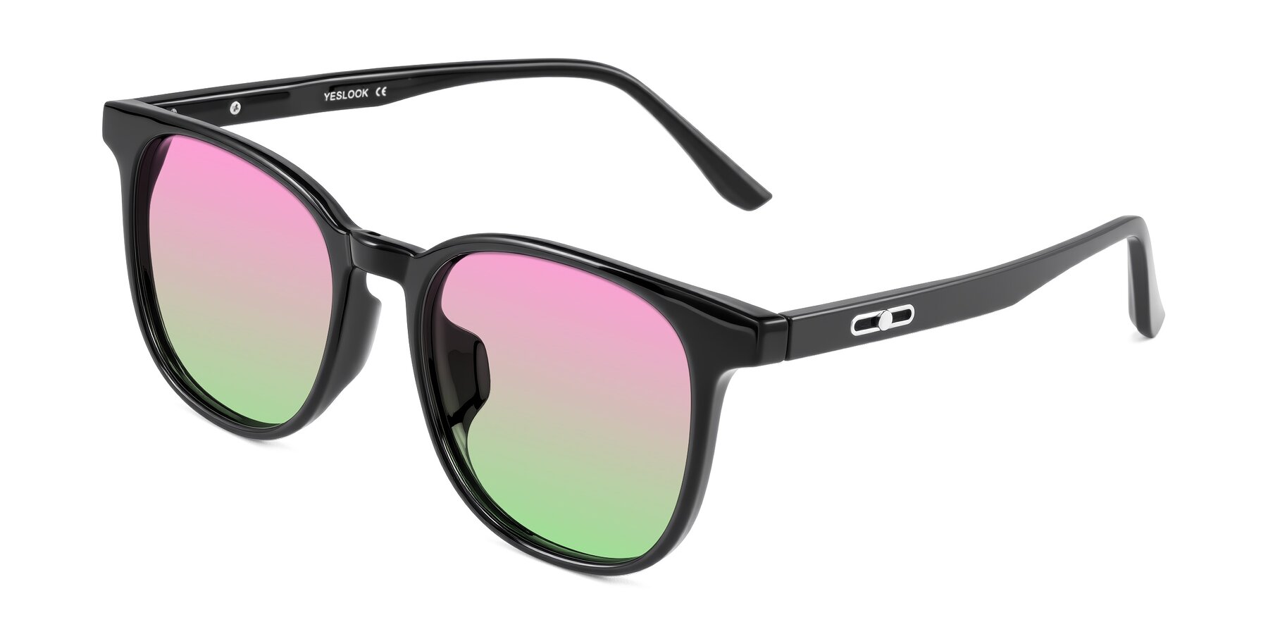 Angle of Ruhling in Black with Pink / Green Gradient Lenses