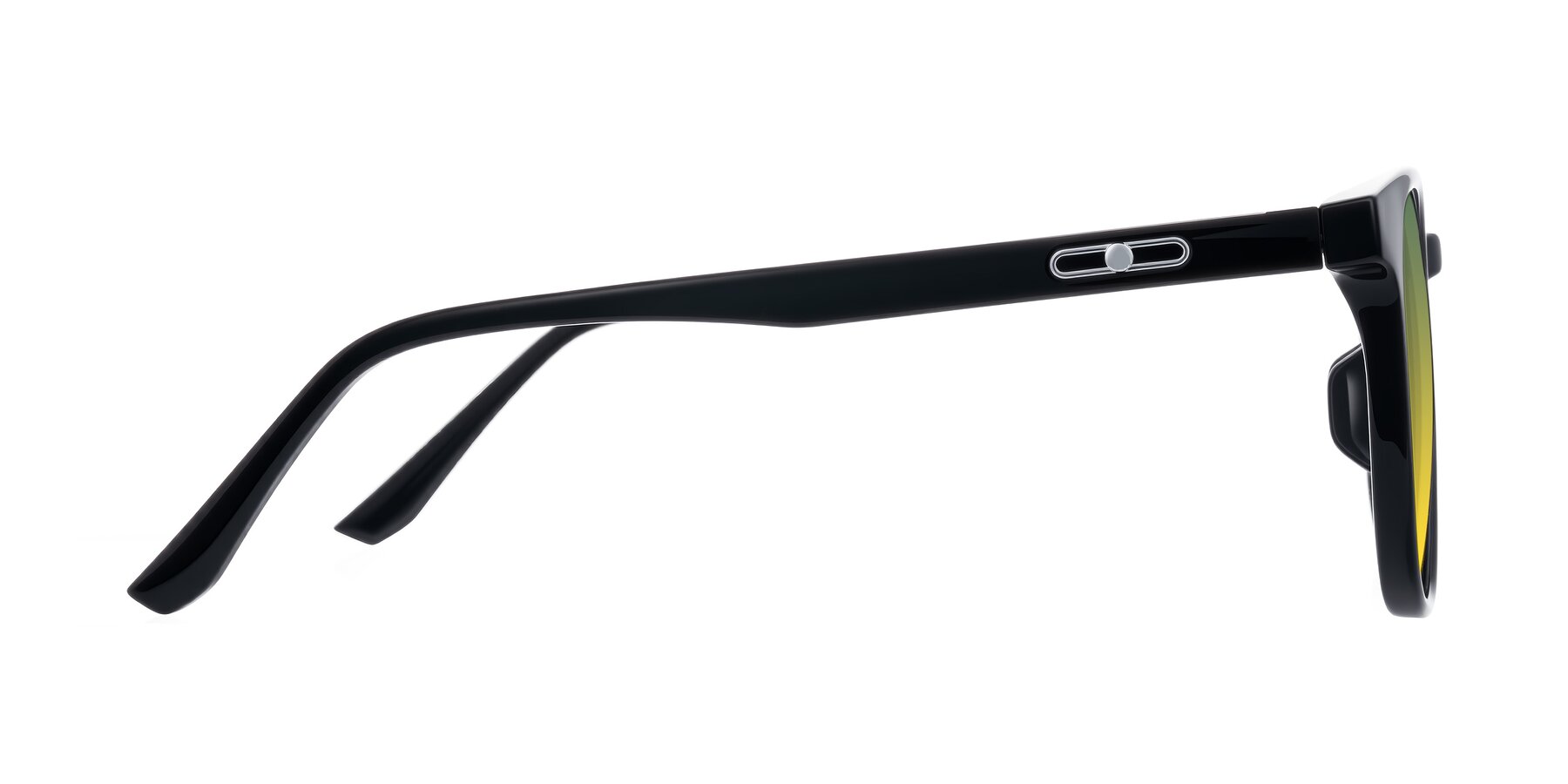 Side of Ruhling in Black with Green / Yellow Gradient Lenses
