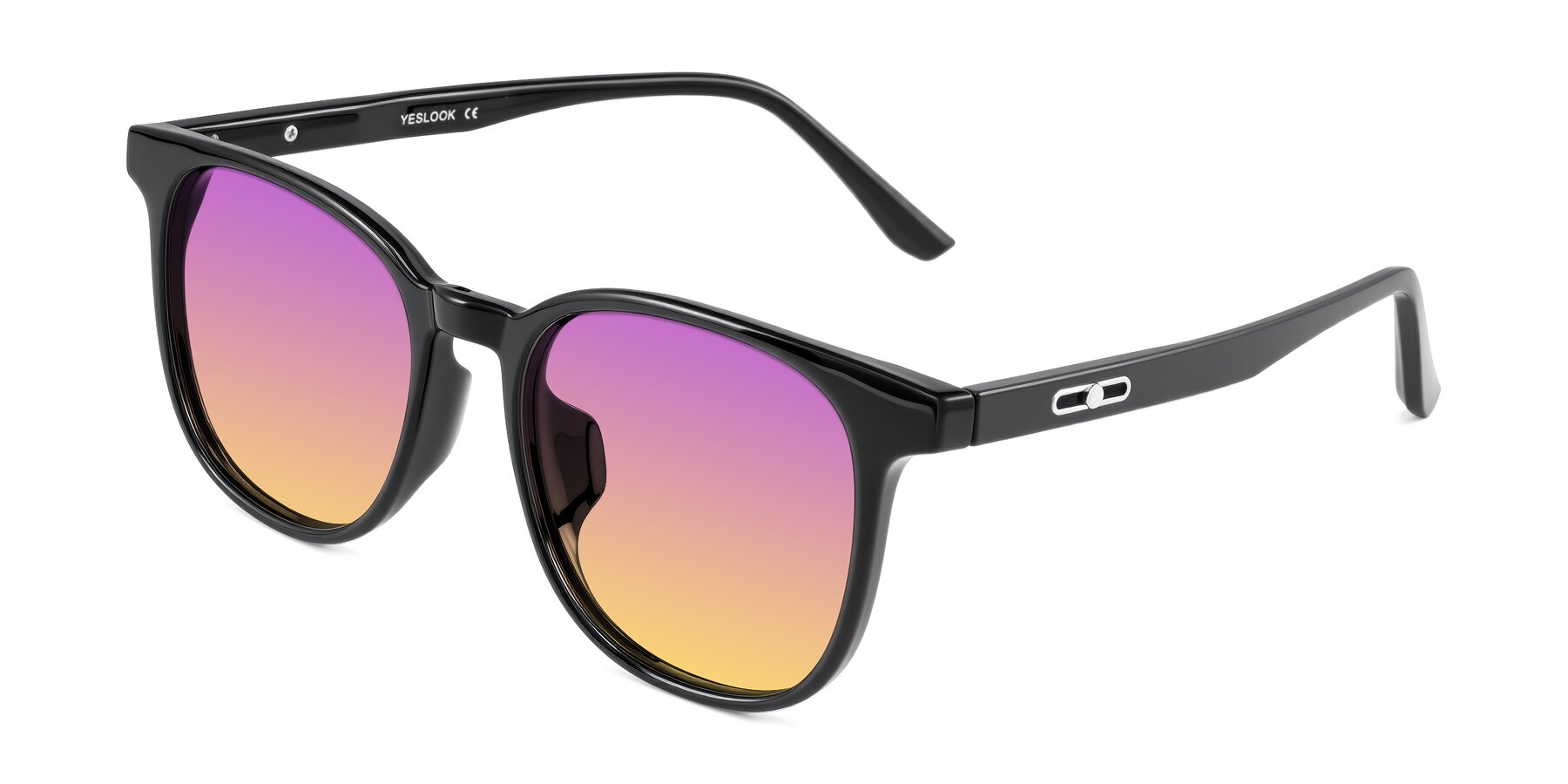 Angle of Ruhling in Black with Purple / Yellow Gradient Lenses