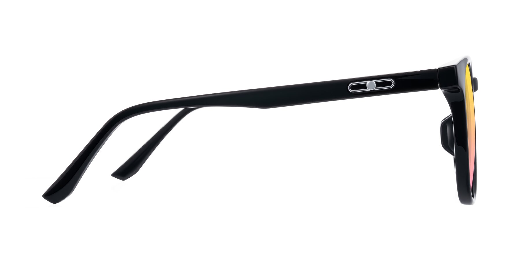 Side of Ruhling in Black with Yellow / Pink Gradient Lenses
