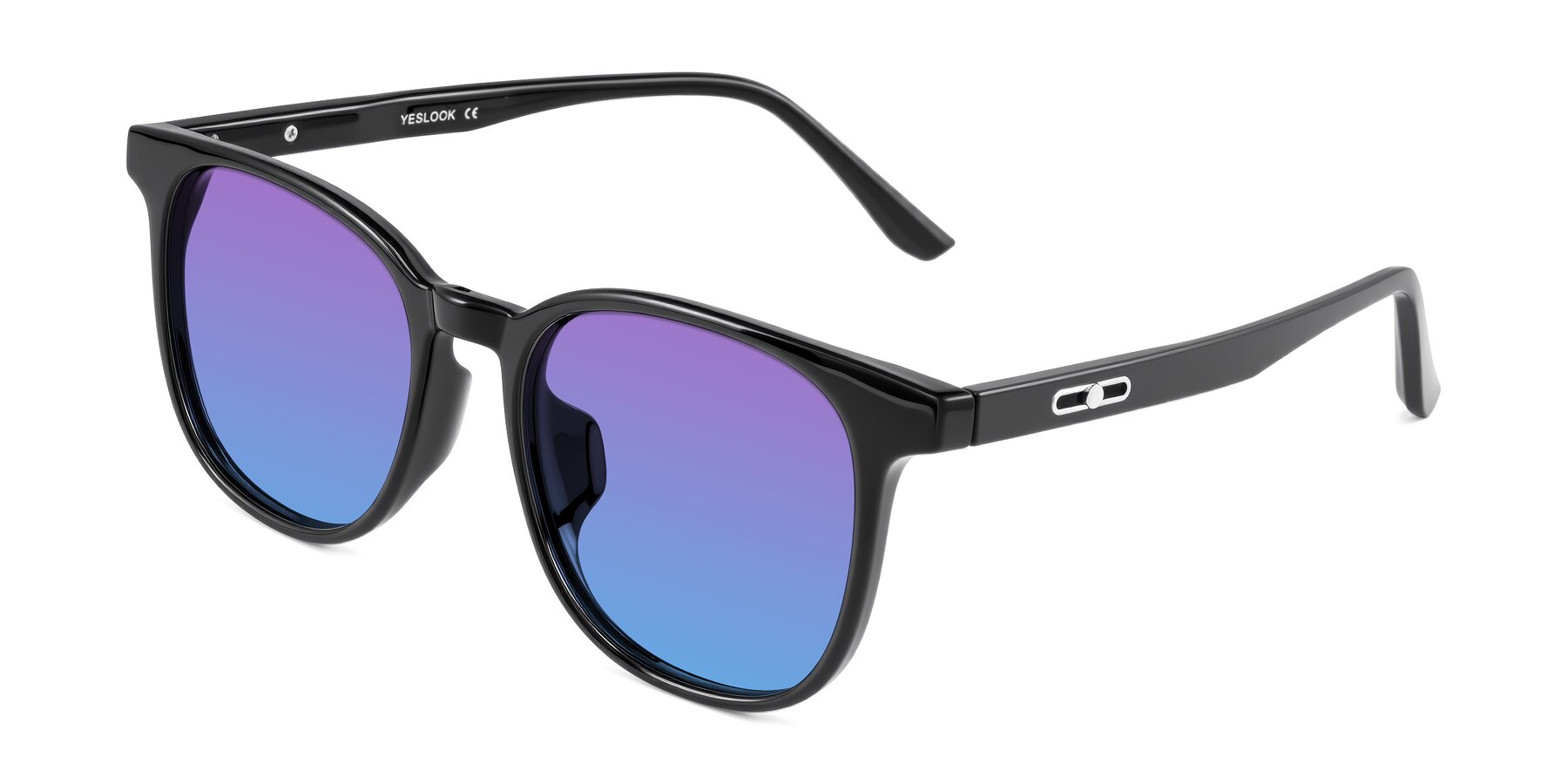 Angle of Ruhling in Black with Purple / Blue Gradient Lenses