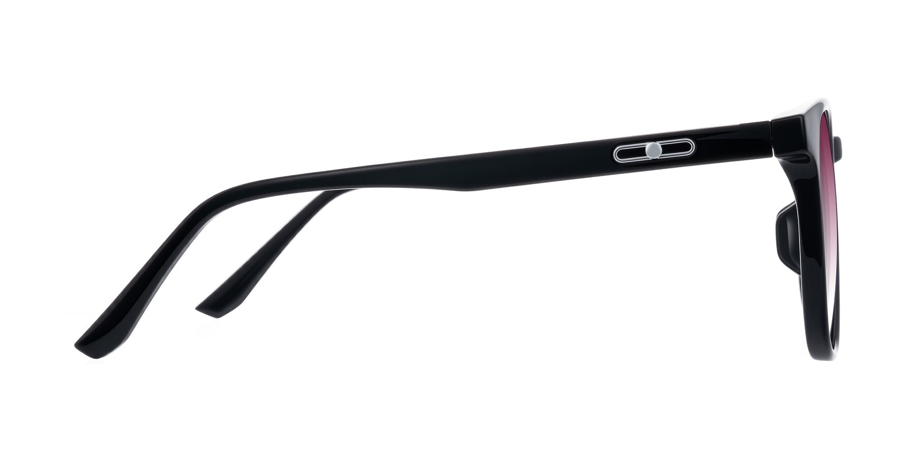 Side of Ruhling in Black with Wine Gradient Lenses