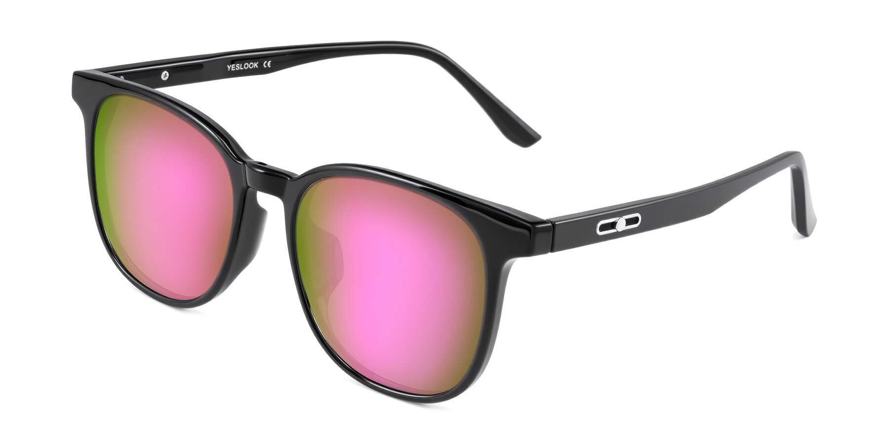 Angle of Ruhling in Black with Pink Mirrored Lenses