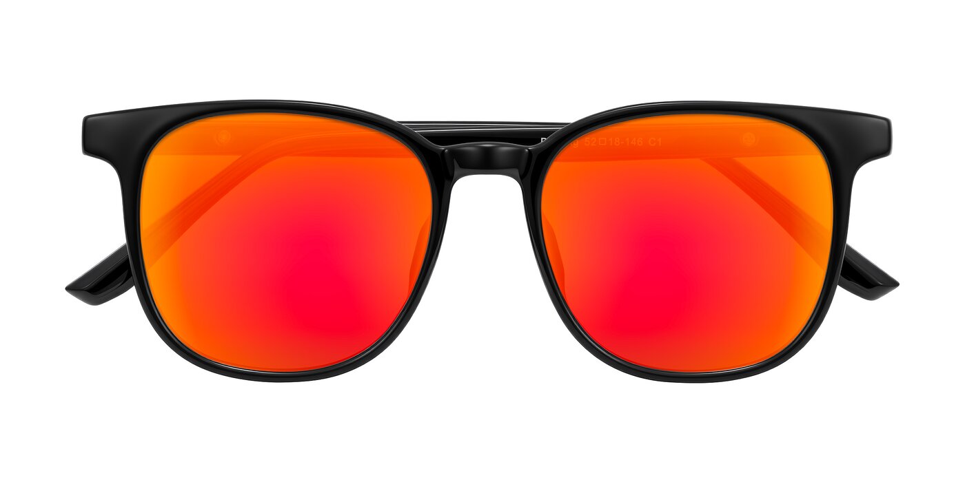 Ruhling - Black Flash Mirrored Sunglasses