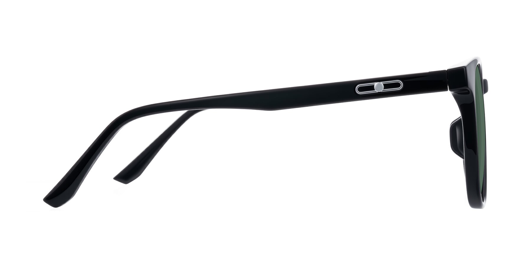 Side of Ruhling in Black with Green Polarized Lenses
