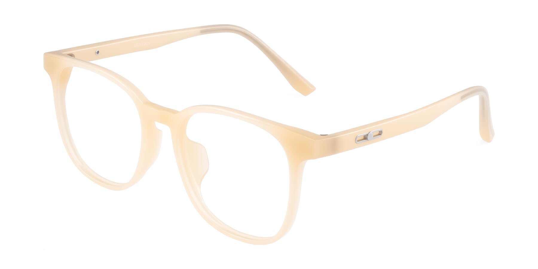 Angle of Ruhling in Apricot with Clear Eyeglass Lenses