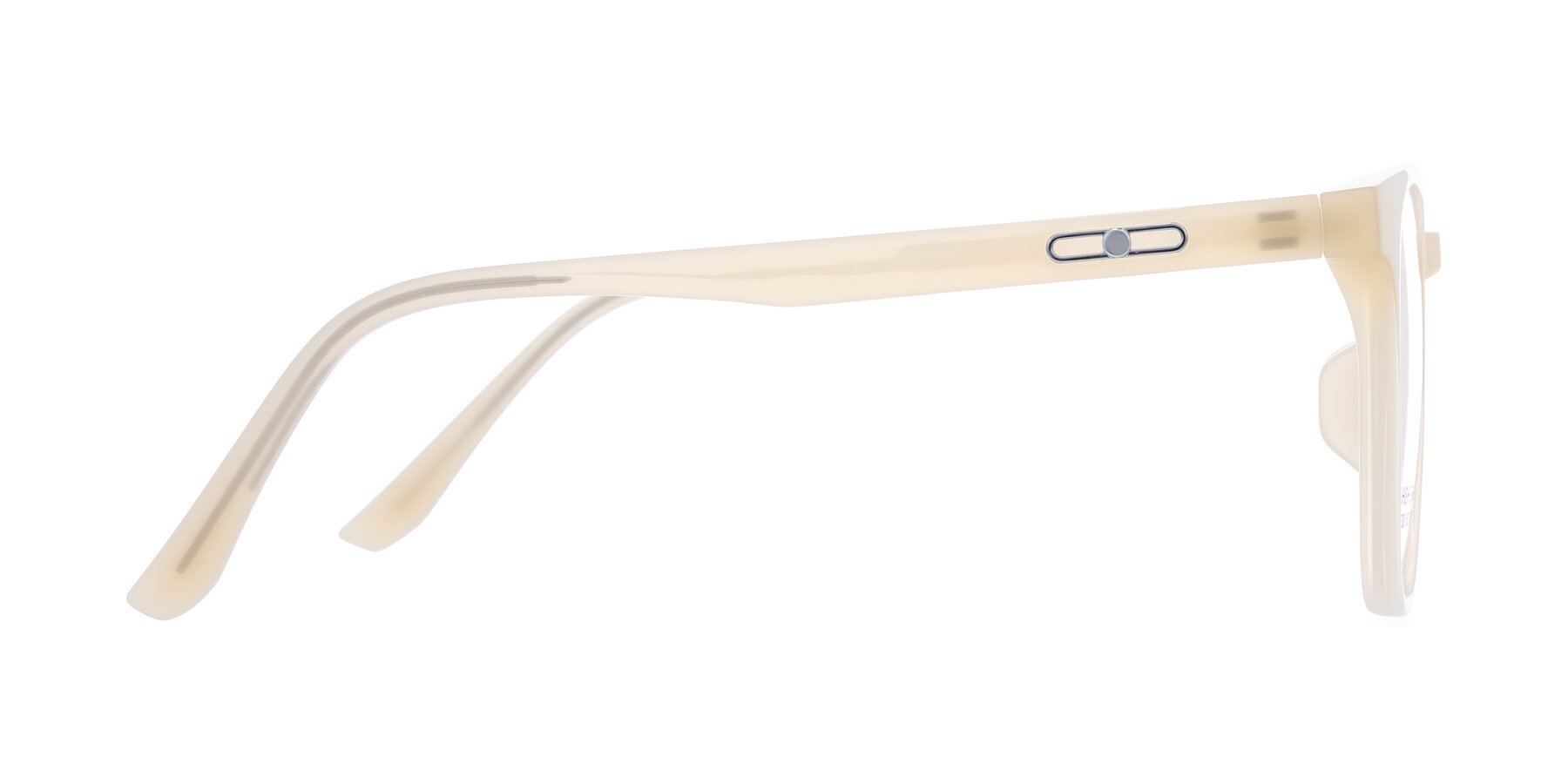 Side of Ruhling in Apricot with Clear Eyeglass Lenses