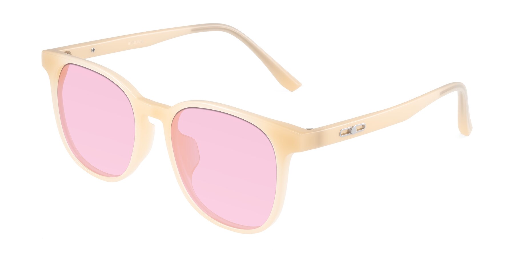 Angle of Ruhling in Apricot with Light Pink Tinted Lenses