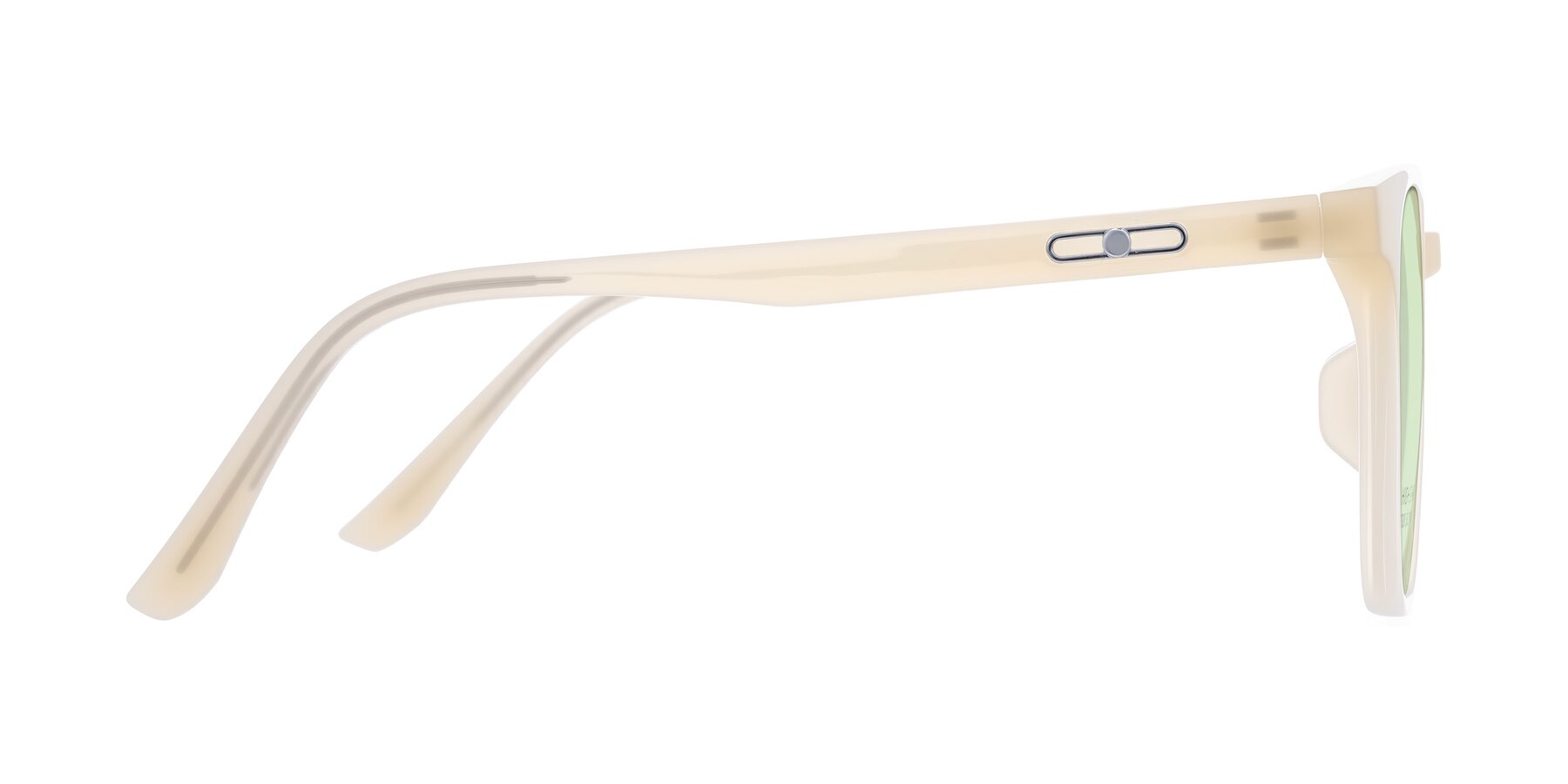 Side of Ruhling in Apricot with Light Green Tinted Lenses