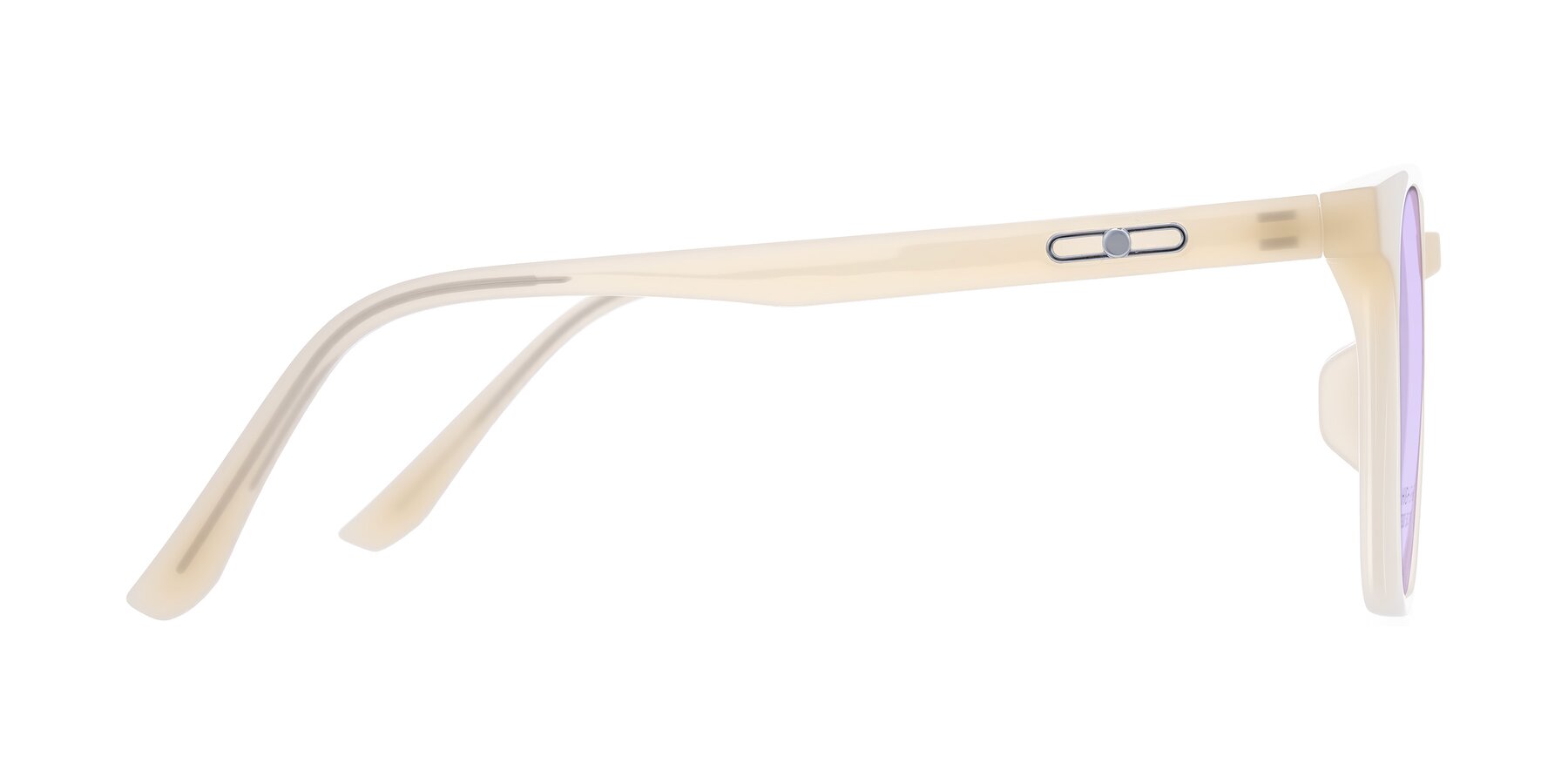 Side of Ruhling in Apricot with Light Purple Tinted Lenses