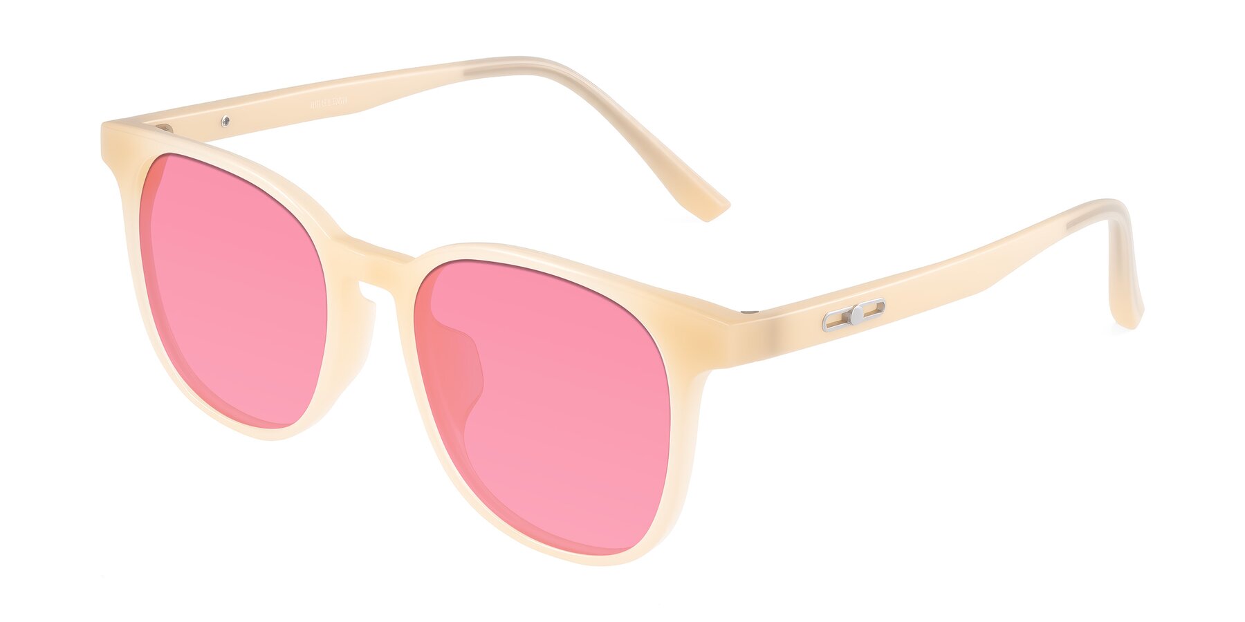 Angle of Ruhling in Apricot with Pink Tinted Lenses