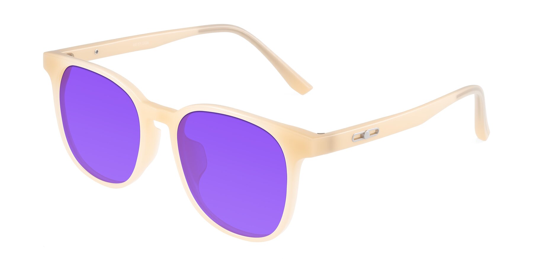 Angle of Ruhling in Apricot with Purple Tinted Lenses