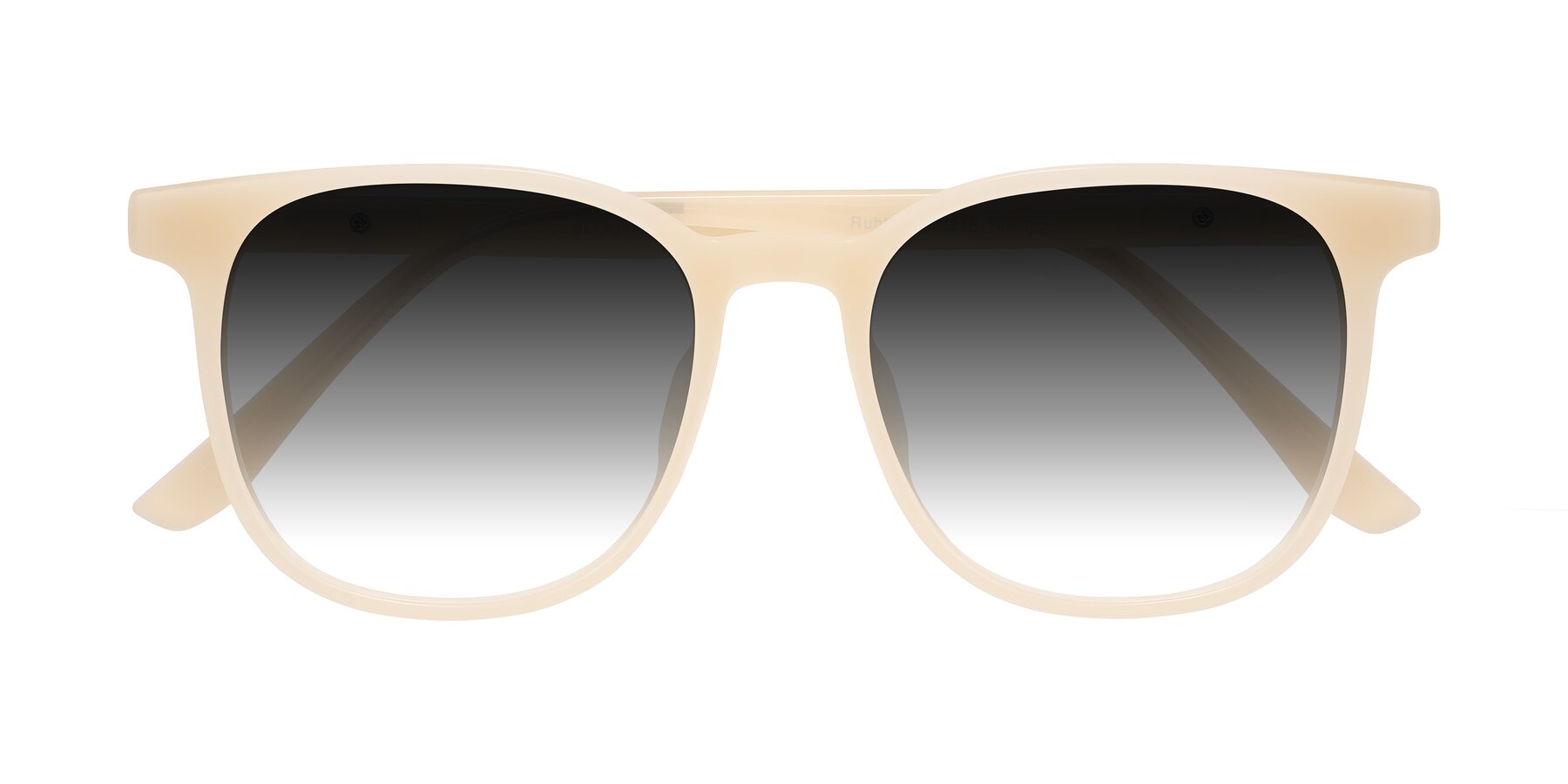 Folded Front of Ruhling in Apricot with Gray Gradient Lenses