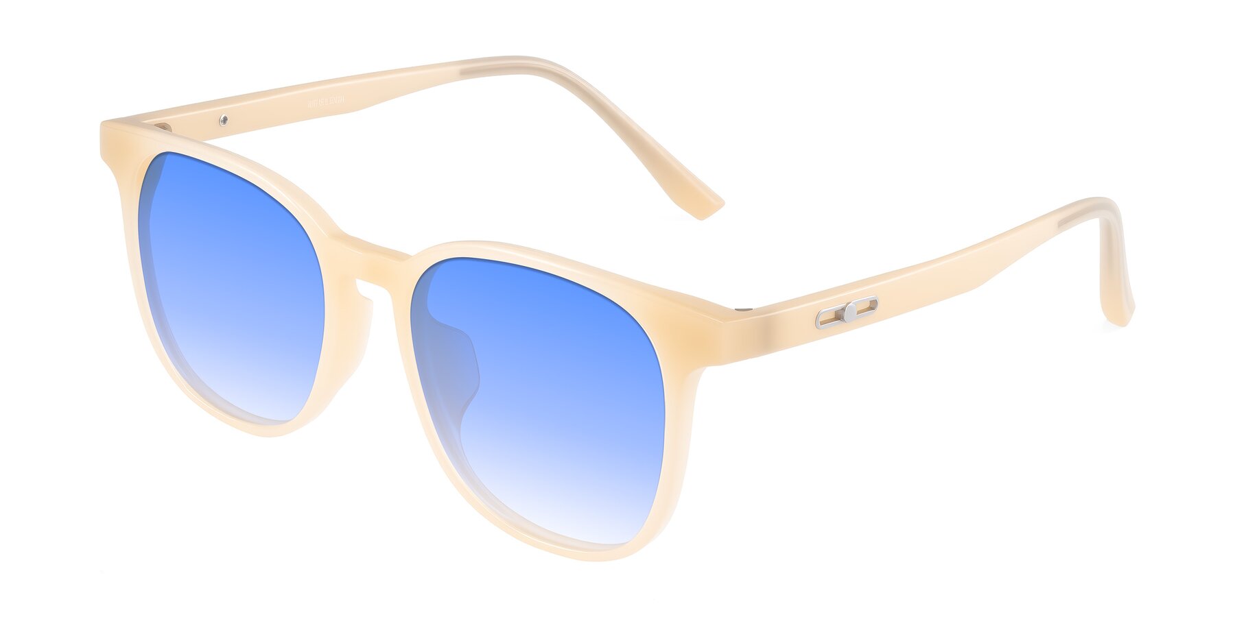 Angle of Ruhling in Apricot with Blue Gradient Lenses