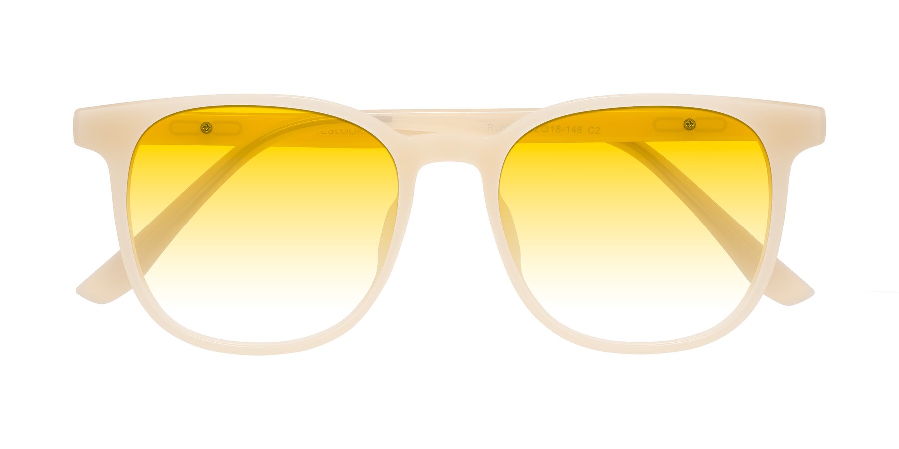 Folded Front of Ruhling in Apricot with Yellow Gradient Lenses