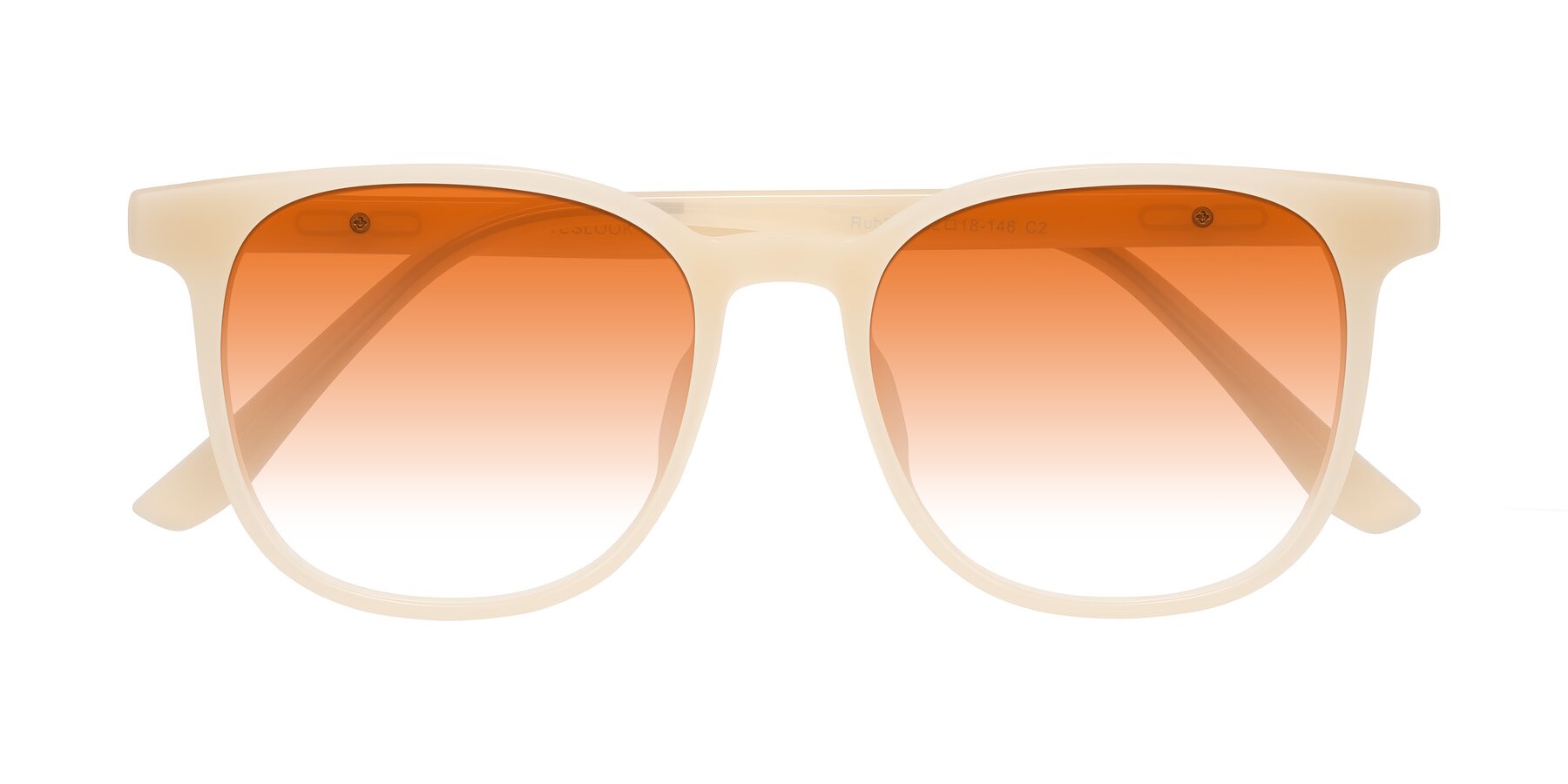 Folded Front of Ruhling in Apricot with Orange Gradient Lenses