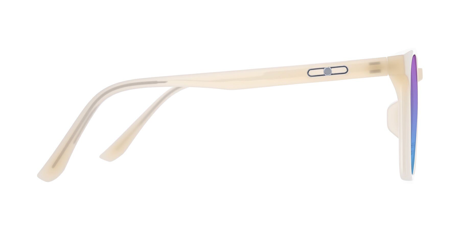 Side of Ruhling in Apricot with Purple / Blue Gradient Lenses