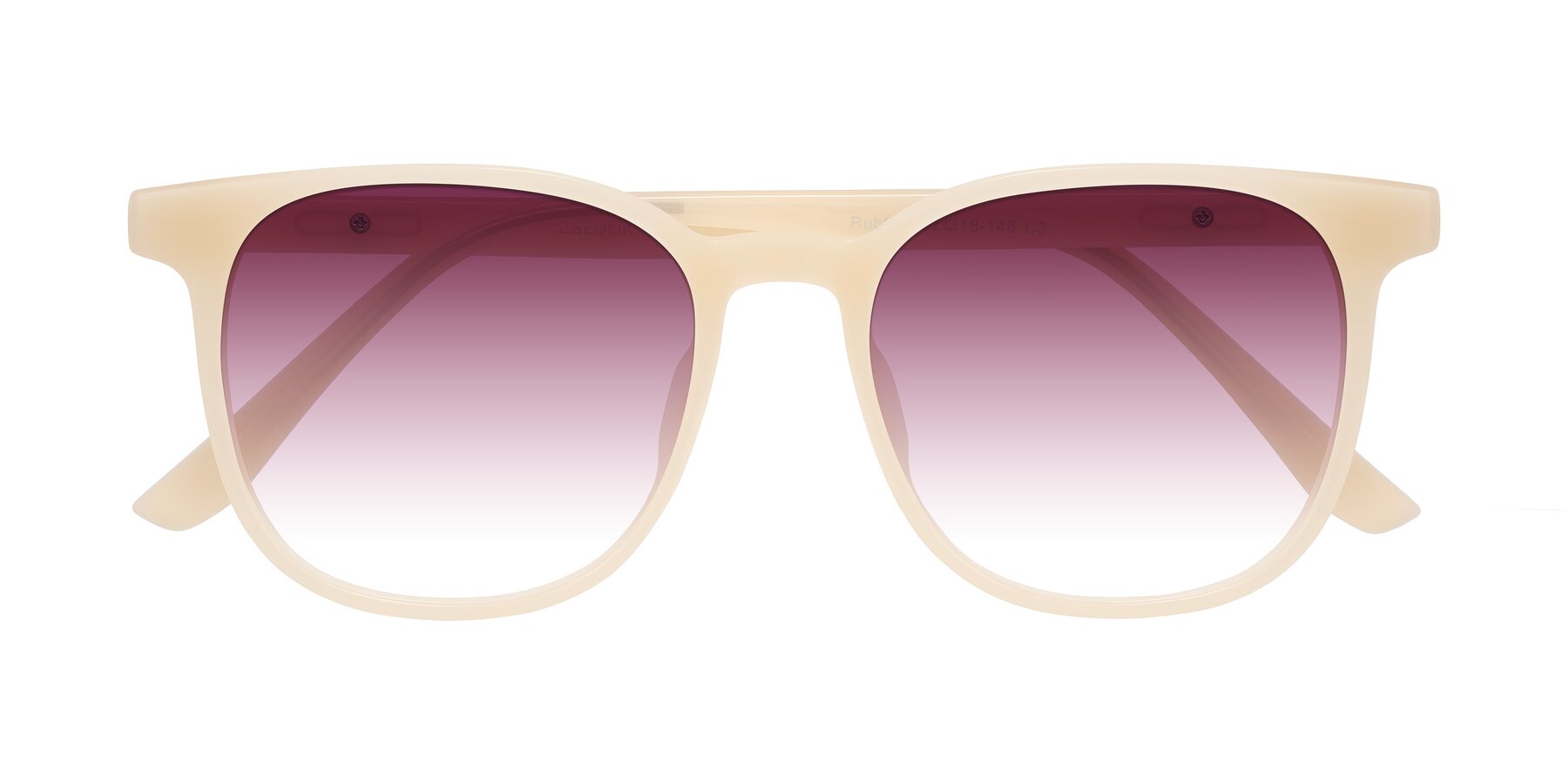 Folded Front of Ruhling in Apricot with Wine Gradient Lenses