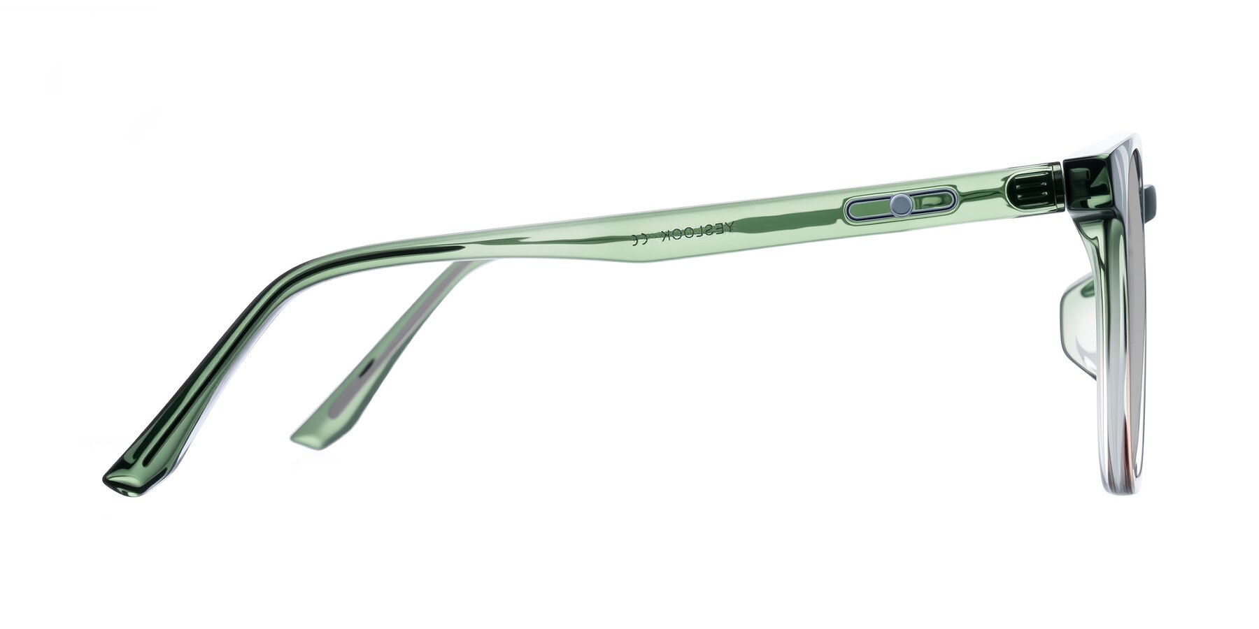 Side of Ruhling in Gradient Green with Light Gray Tinted Lenses