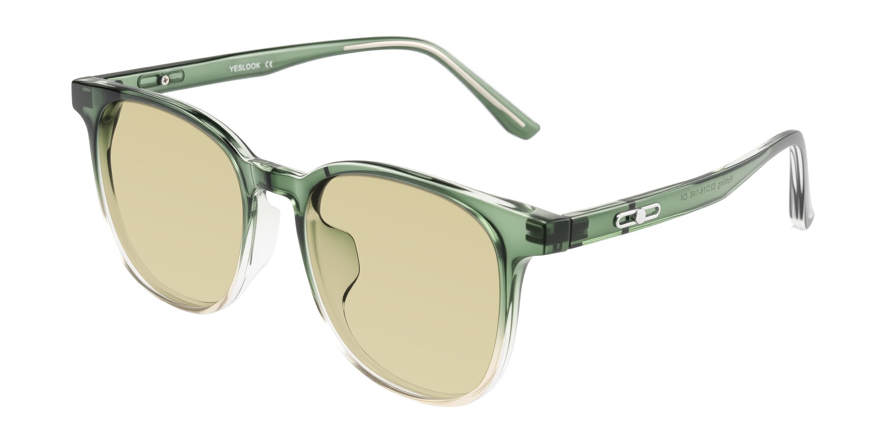 Angle of Ruhling in Gradient Green with Light Champagne Tinted Lenses