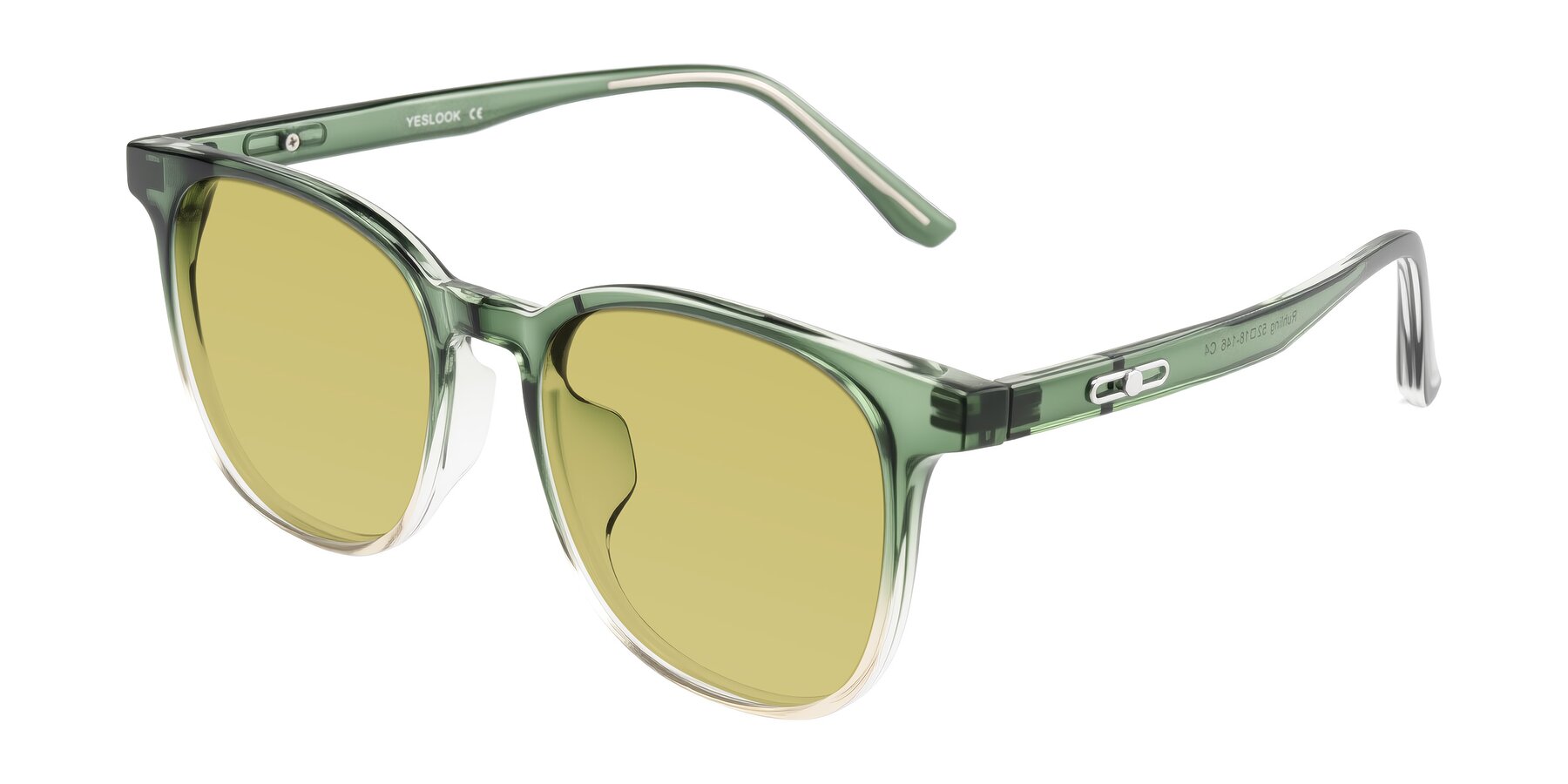 Angle of Ruhling in Gradient Green with Medium Champagne Tinted Lenses