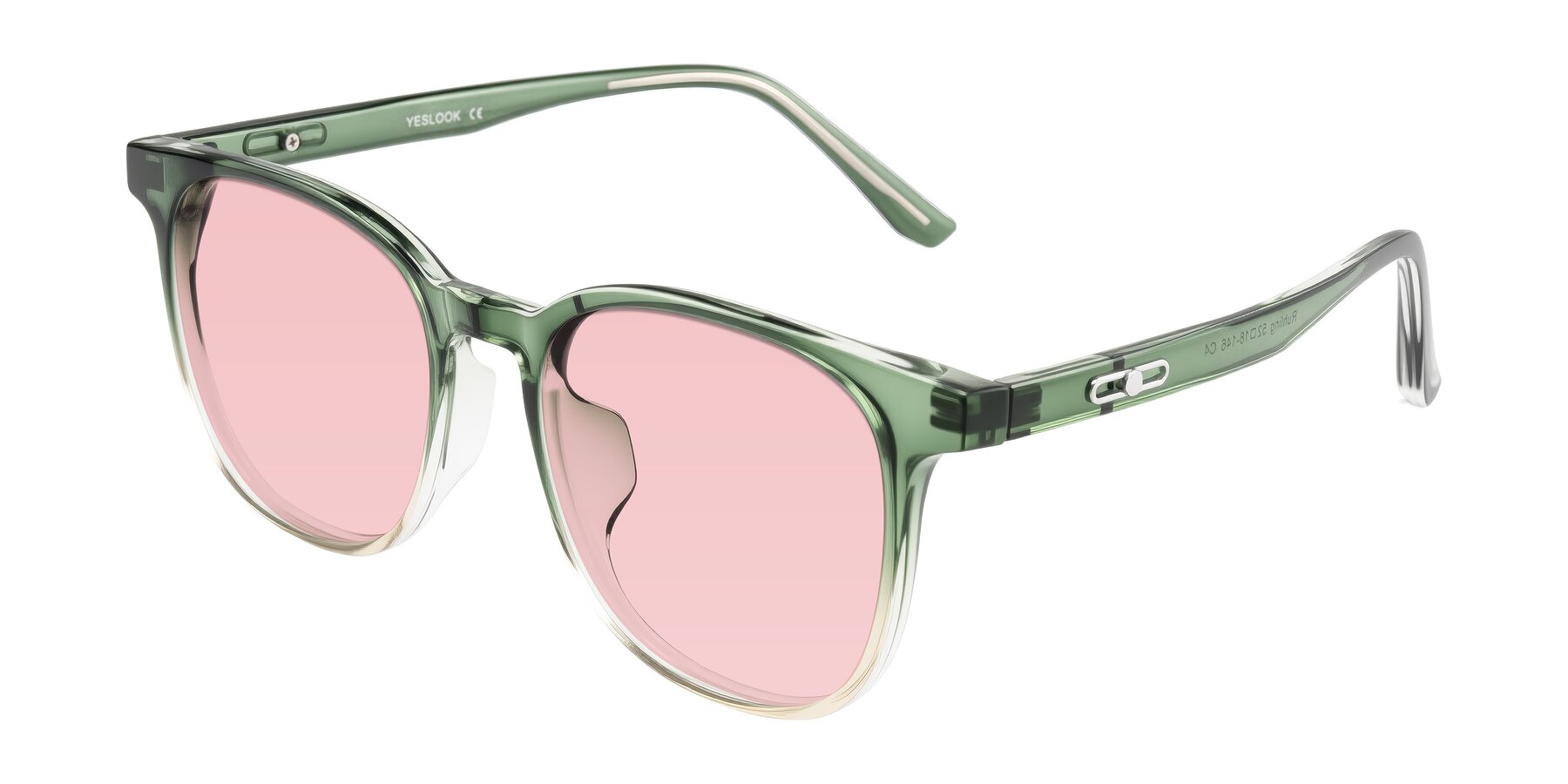 Angle of Ruhling in Gradient Green with Light Garnet Tinted Lenses