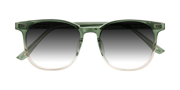 Front of Ruhling in Gradient Green