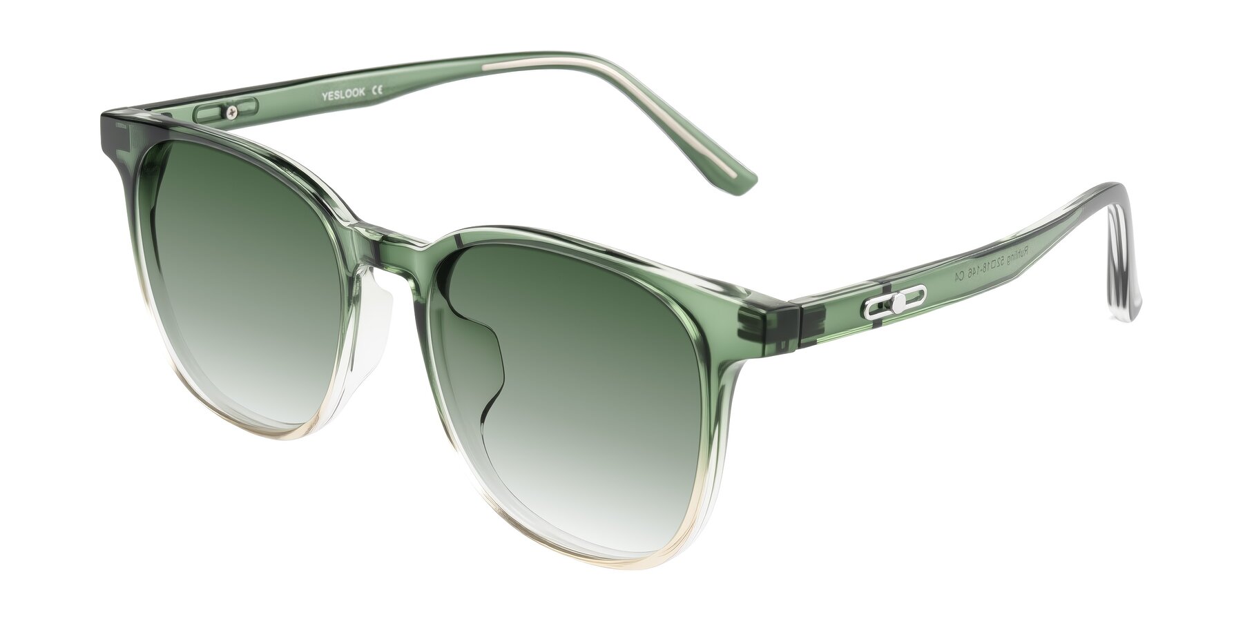 Angle of Ruhling in Gradient Green with Green Gradient Lenses