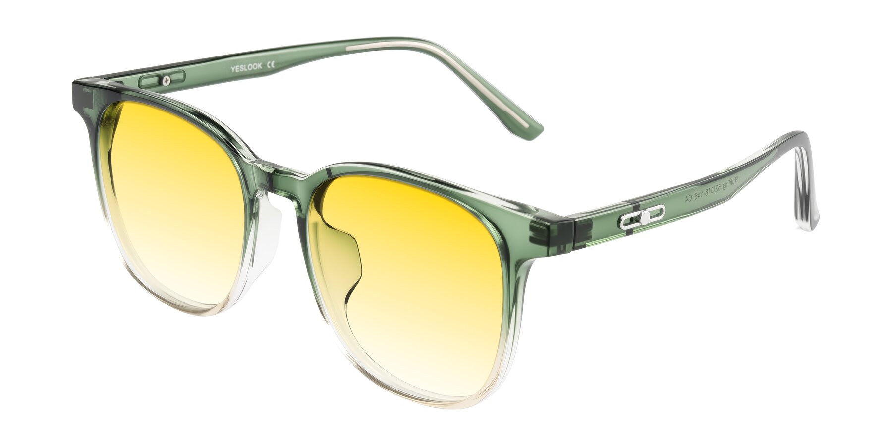 Angle of Ruhling in Gradient Green with Yellow Gradient Lenses