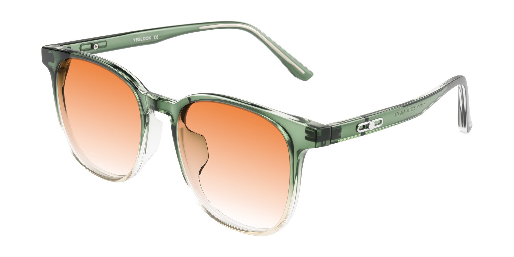 Angle of Ruhling in Gradient Green with Orange Gradient Lenses