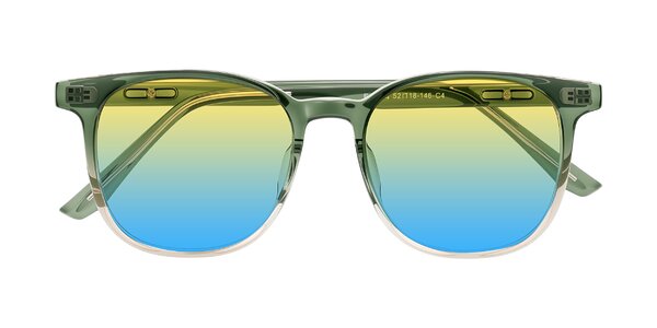 Front of Ruhling in Gradient Green