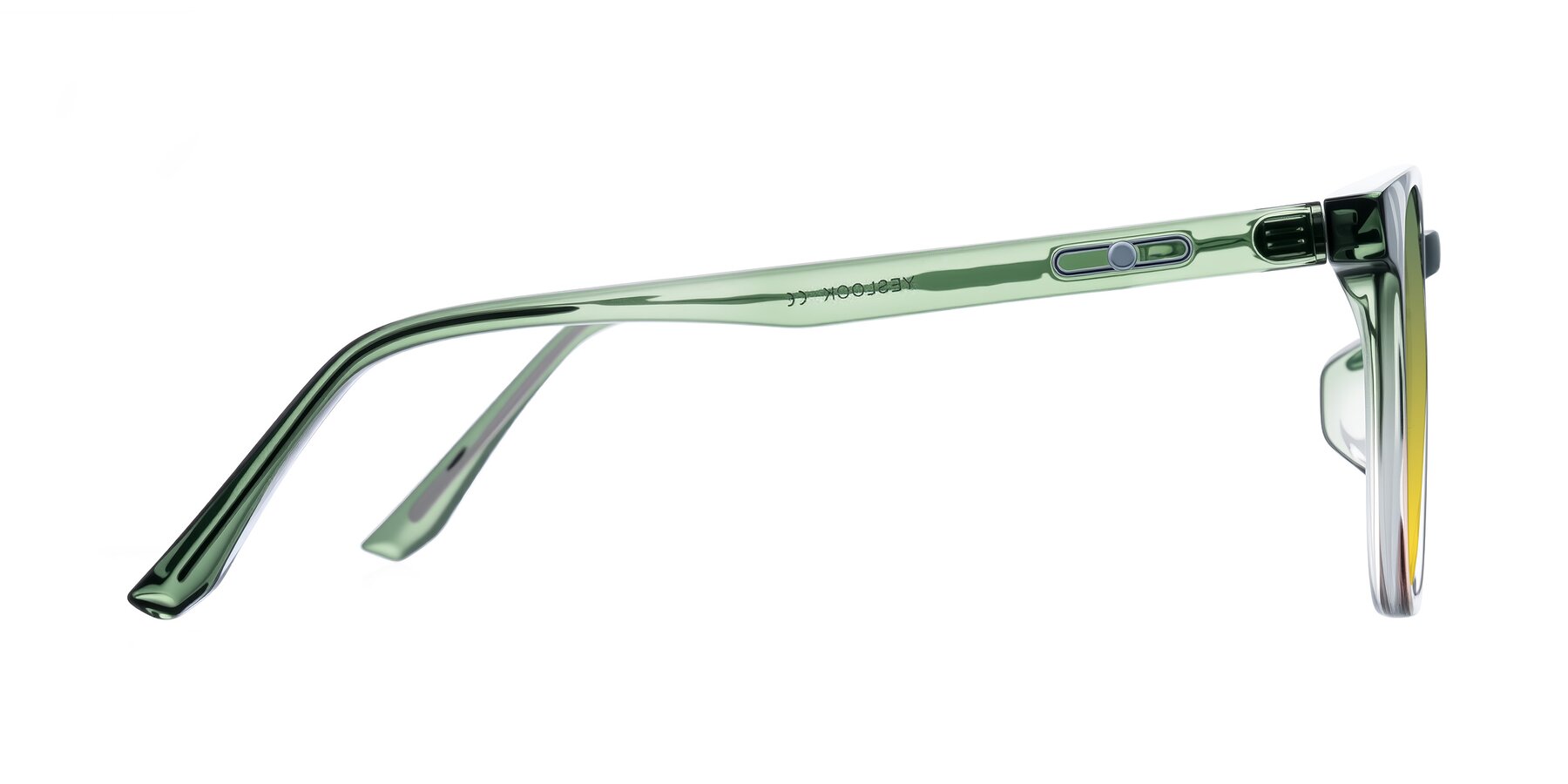 Side of Ruhling in Gradient Green with Green / Yellow Gradient Lenses