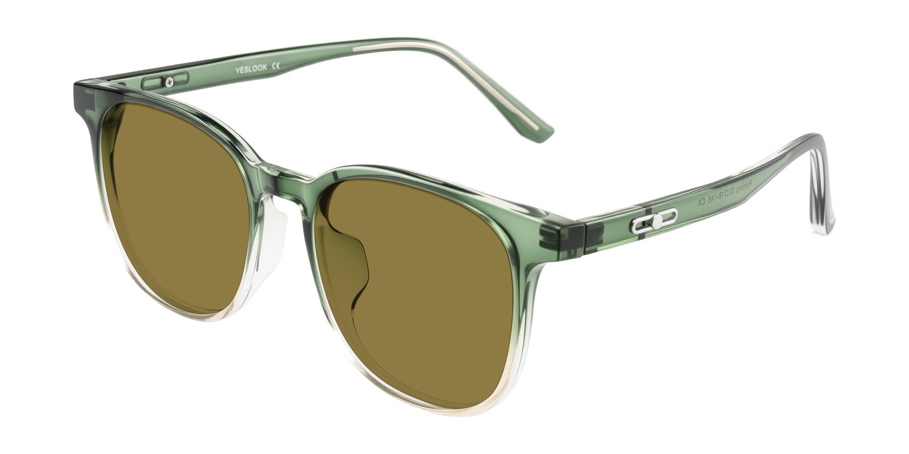 Angle of Ruhling in Gradient Green with Brown Polarized Lenses