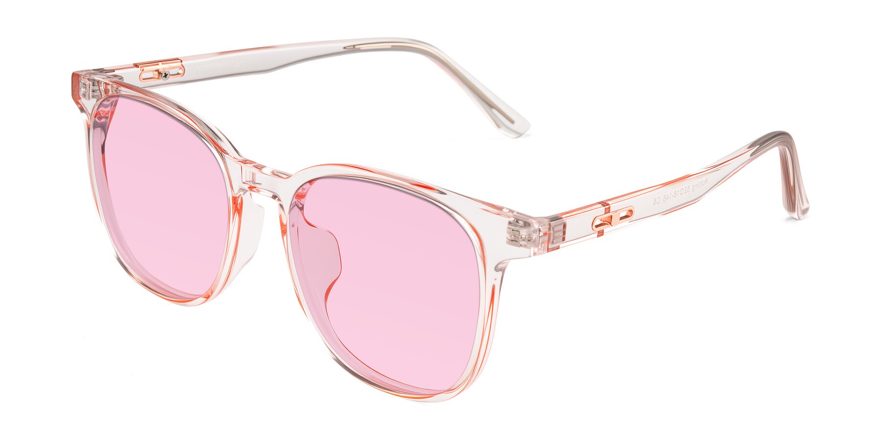 Angle of Ruhling in Transparent Pink with Light Pink Tinted Lenses