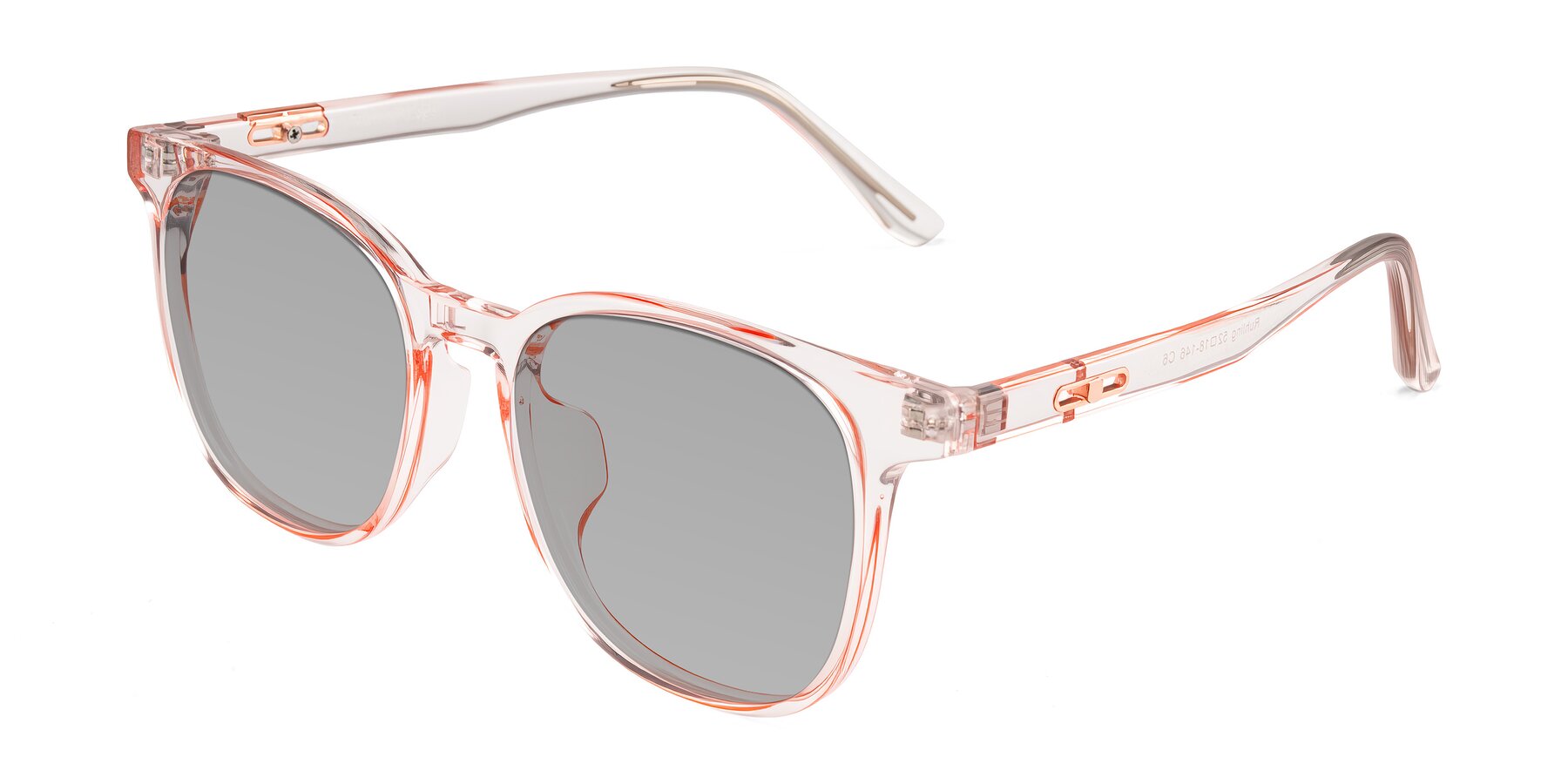 Angle of Ruhling in Transparent Pink with Light Gray Tinted Lenses