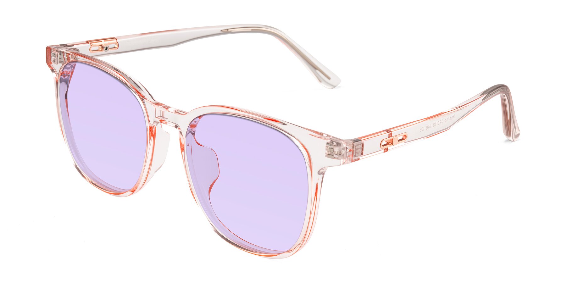 Angle of Ruhling in Transparent Pink with Light Purple Tinted Lenses
