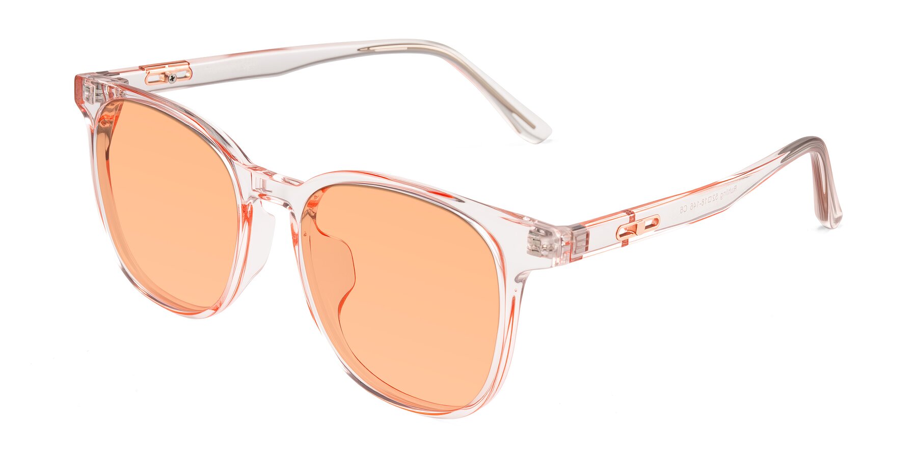 Angle of Ruhling in Transparent Pink with Light Orange Tinted Lenses
