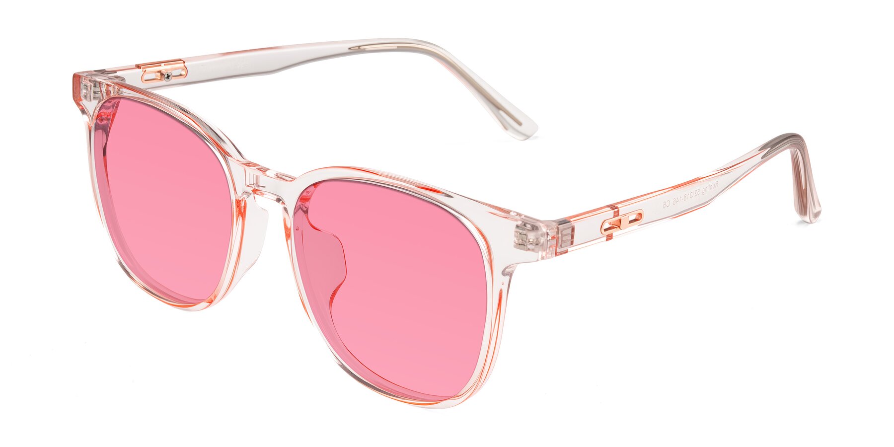 Angle of Ruhling in Transparent Pink with Pink Tinted Lenses