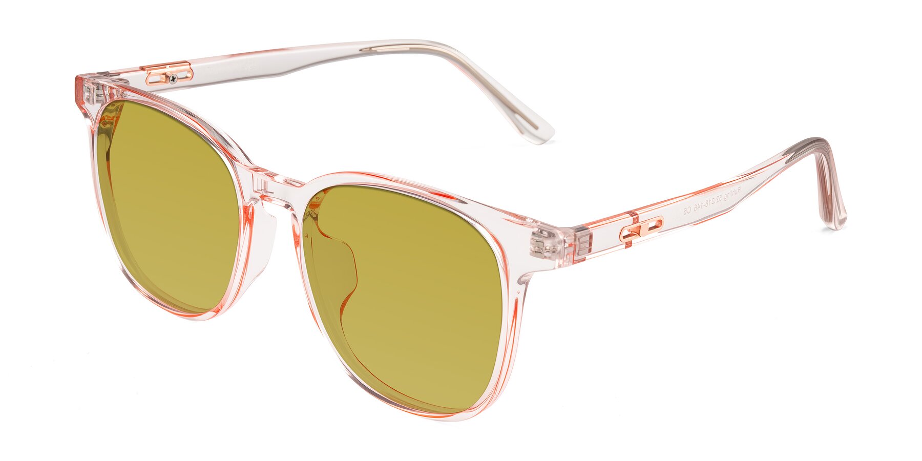 Angle of Ruhling in Transparent Pink with Champagne Tinted Lenses