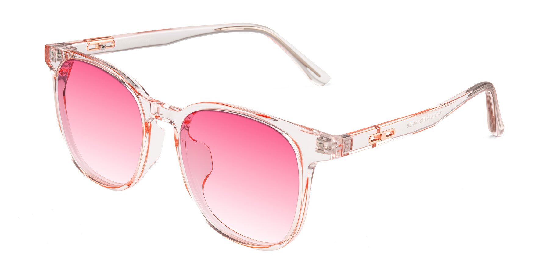 Angle of Ruhling in Transparent Pink with Pink Gradient Lenses