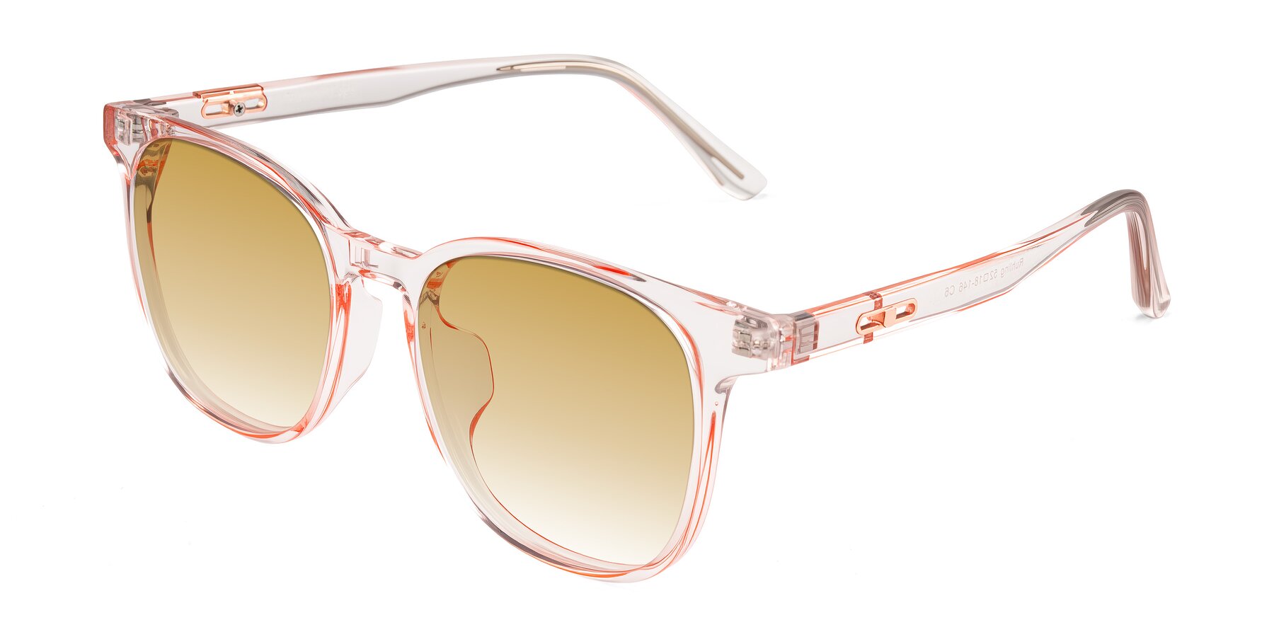 Angle of Ruhling in Transparent Pink with Champagne Gradient Lenses